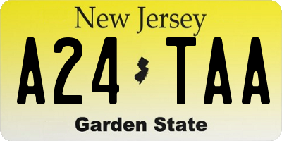 NJ license plate A24TAA