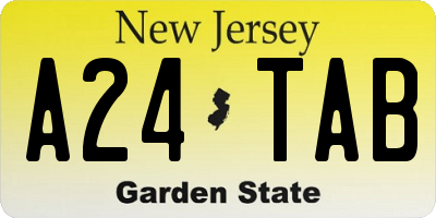 NJ license plate A24TAB