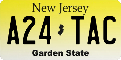 NJ license plate A24TAC