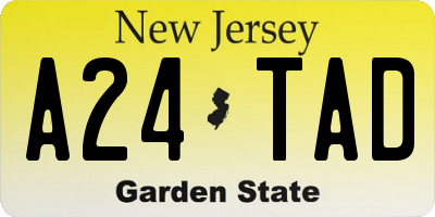 NJ license plate A24TAD
