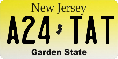 NJ license plate A24TAT