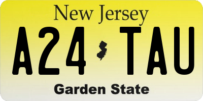NJ license plate A24TAU
