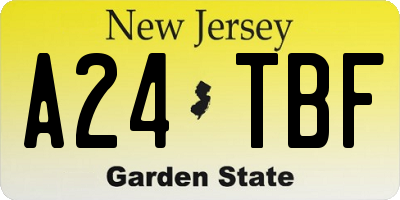NJ license plate A24TBF