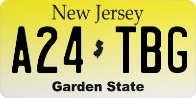 NJ license plate A24TBG