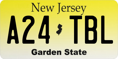 NJ license plate A24TBL