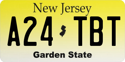 NJ license plate A24TBT