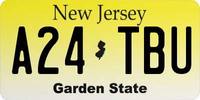 NJ license plate A24TBU