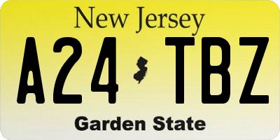 NJ license plate A24TBZ