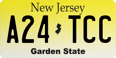 NJ license plate A24TCC