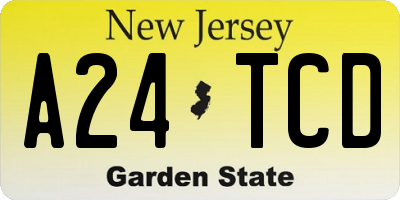 NJ license plate A24TCD