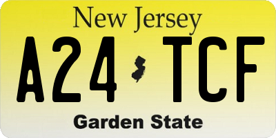 NJ license plate A24TCF