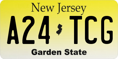 NJ license plate A24TCG
