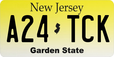 NJ license plate A24TCK