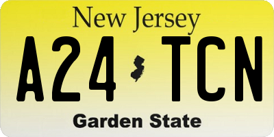 NJ license plate A24TCN