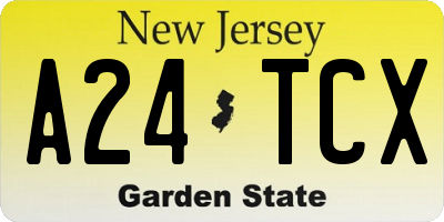 NJ license plate A24TCX