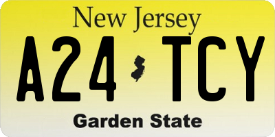 NJ license plate A24TCY