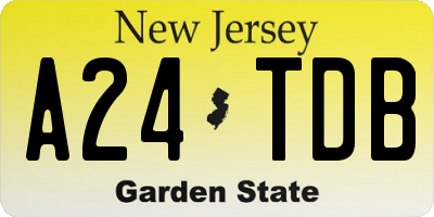 NJ license plate A24TDB
