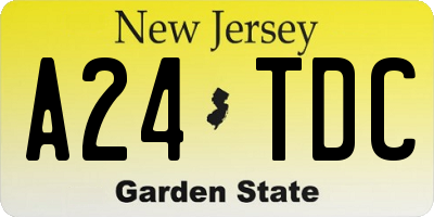 NJ license plate A24TDC