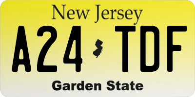 NJ license plate A24TDF