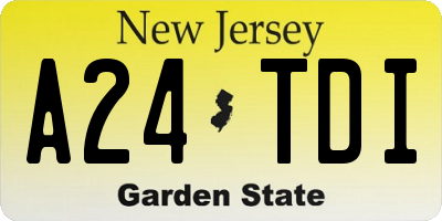 NJ license plate A24TDI