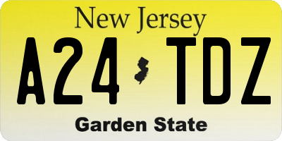NJ license plate A24TDZ