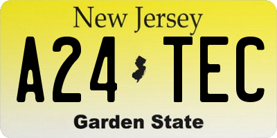 NJ license plate A24TEC