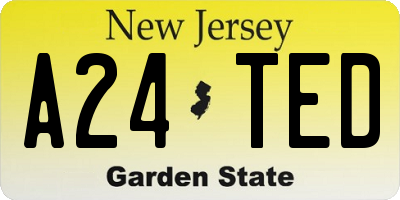 NJ license plate A24TED