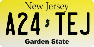 NJ license plate A24TEJ
