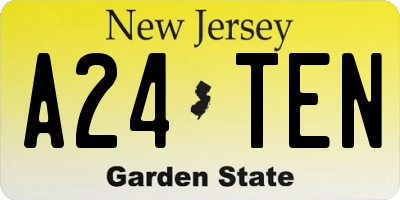 NJ license plate A24TEN