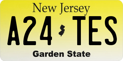 NJ license plate A24TES