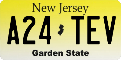 NJ license plate A24TEV