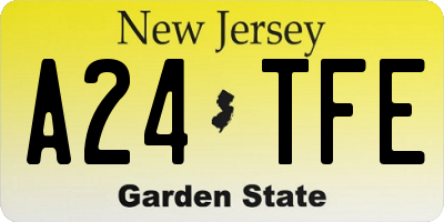 NJ license plate A24TFE