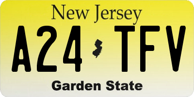 NJ license plate A24TFV