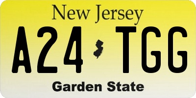 NJ license plate A24TGG