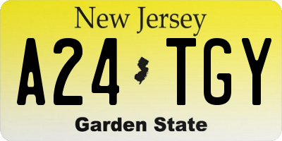 NJ license plate A24TGY