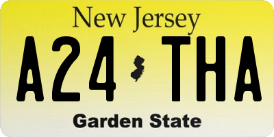 NJ license plate A24THA