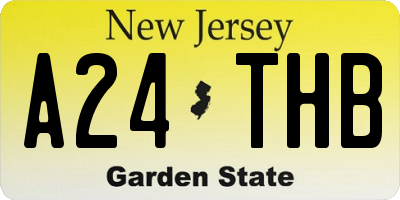 NJ license plate A24THB