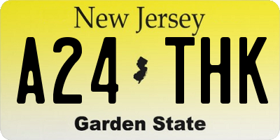 NJ license plate A24THK