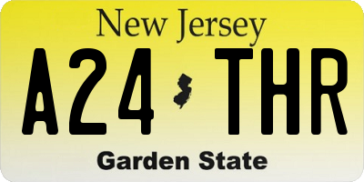 NJ license plate A24THR