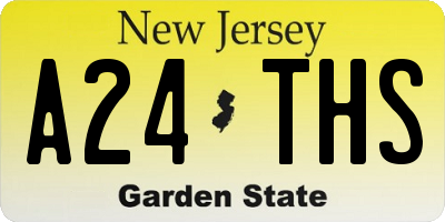 NJ license plate A24THS