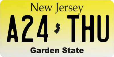 NJ license plate A24THU
