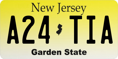 NJ license plate A24TIA