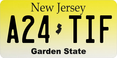 NJ license plate A24TIF
