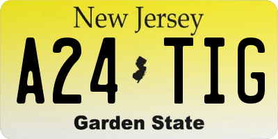 NJ license plate A24TIG
