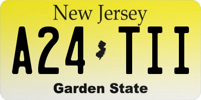 NJ license plate A24TII