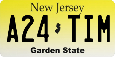 NJ license plate A24TIM