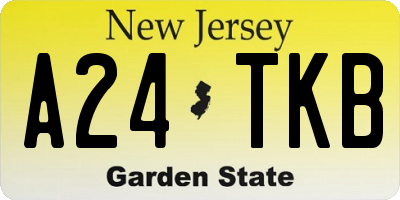 NJ license plate A24TKB