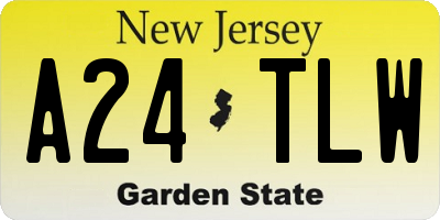NJ license plate A24TLW