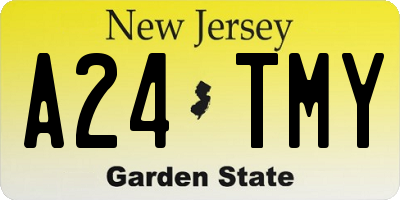 NJ license plate A24TMY