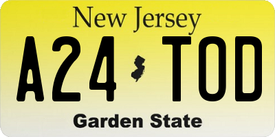 NJ license plate A24TOD